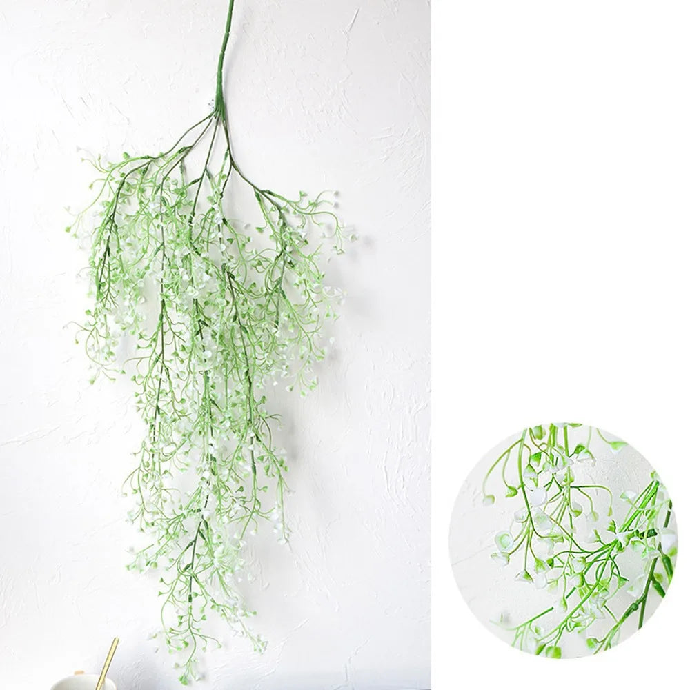 guirlande artificielle vert jaune blanc fleurs simples naturelle rustique intérieur tringle fixée décoration maison