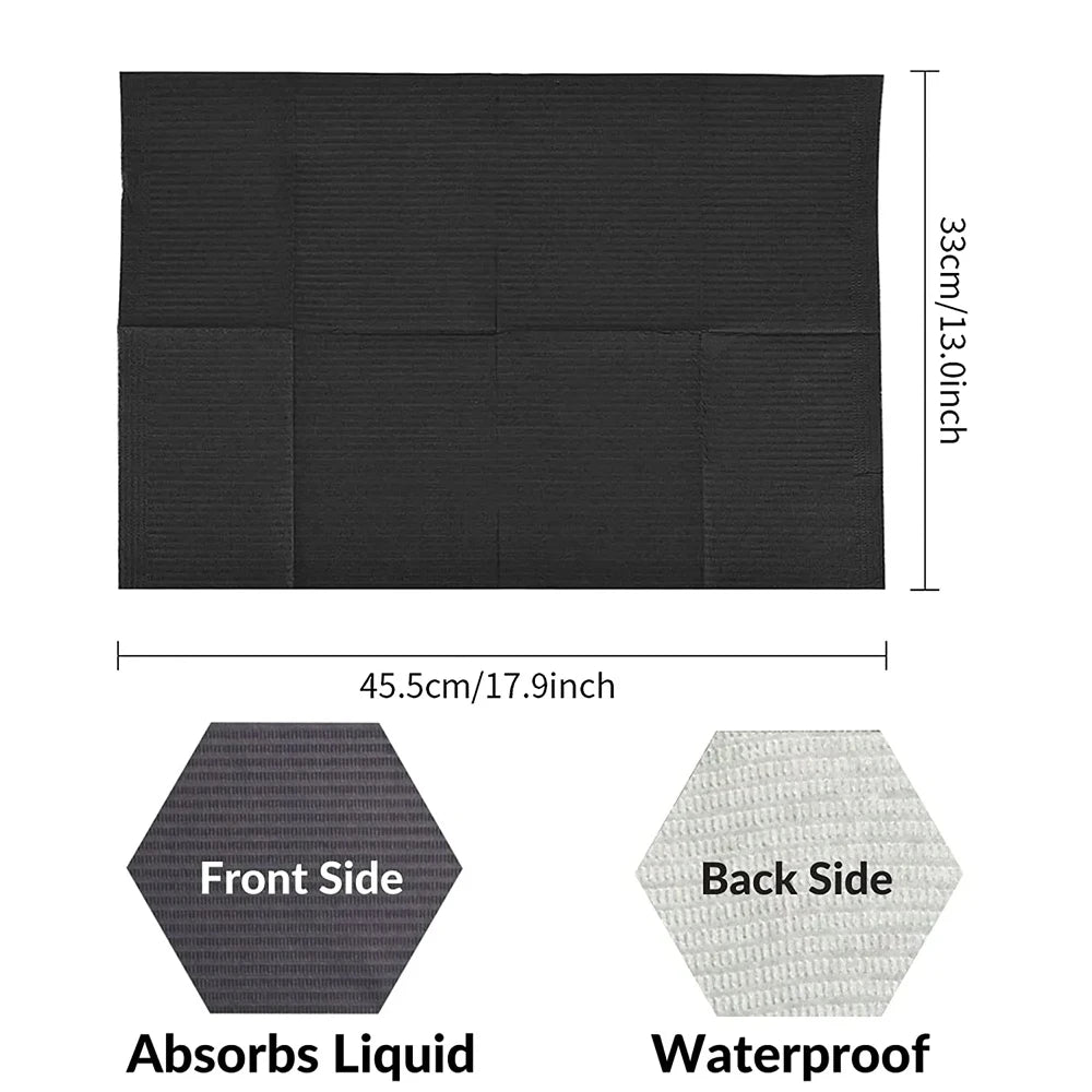 serviette absorbante tatouage jetable imperméable noire motif rayures horizontales protection dos