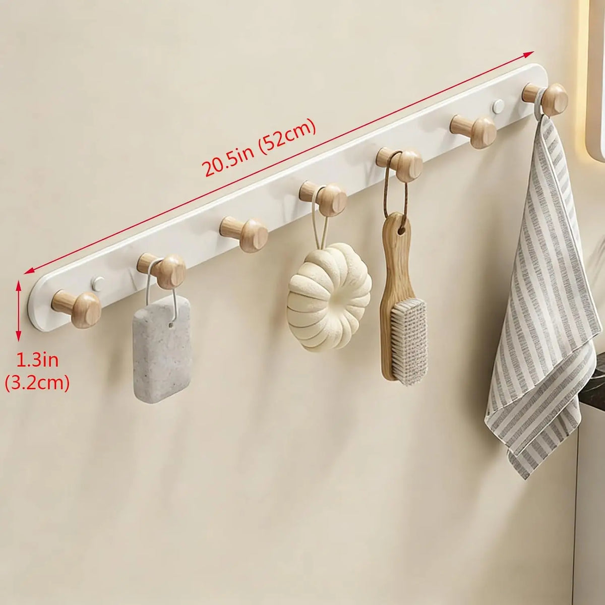 porte serviettes mural moderne bois blanc fixations serviettes gant cuisine sac rangement