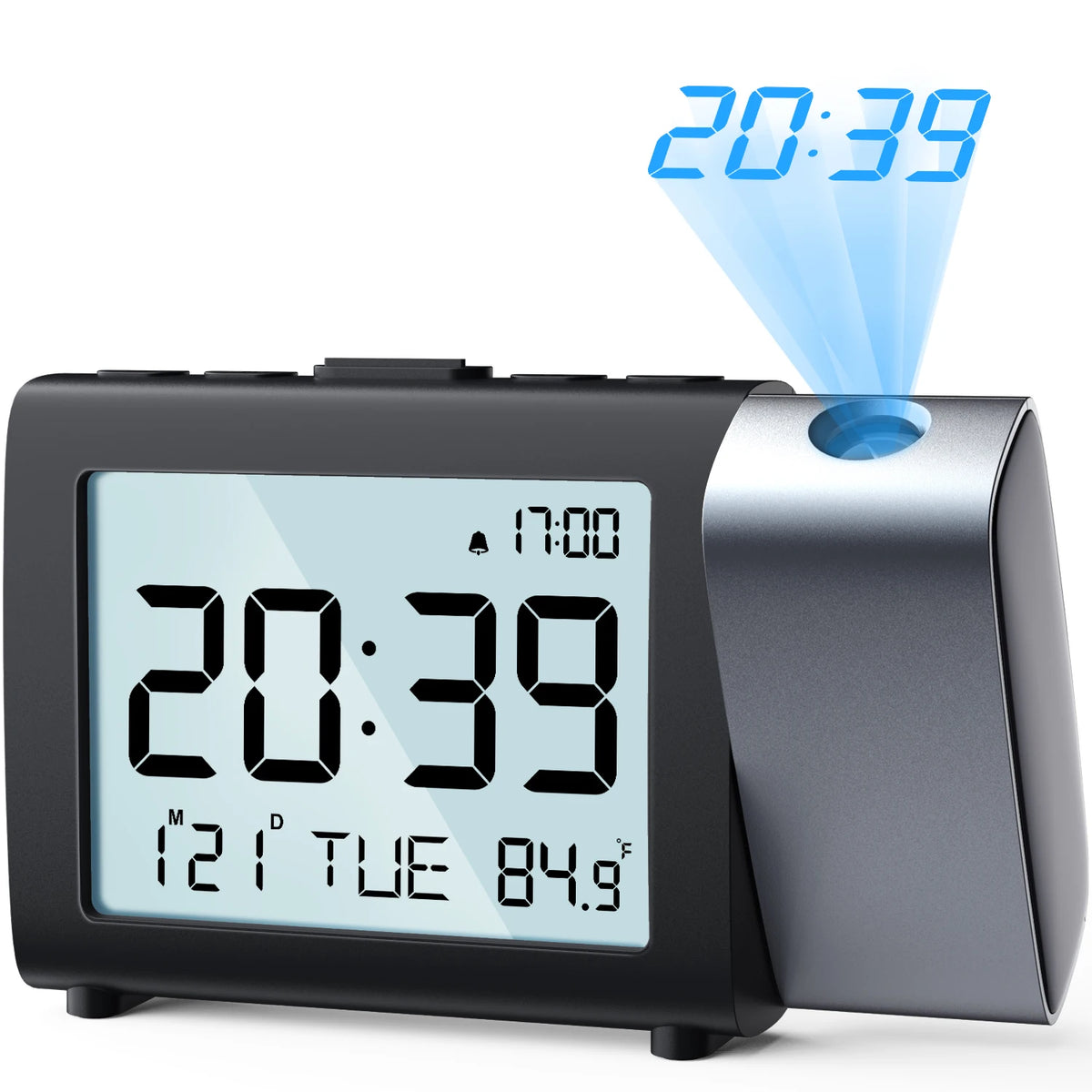réveil numérique projection horloge table lcd moderne projection affichage date temperature