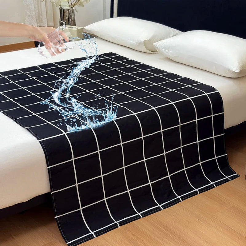 serviette adulte noire blanche moderne 100 polyester solide imperméable lavable 230x250cm