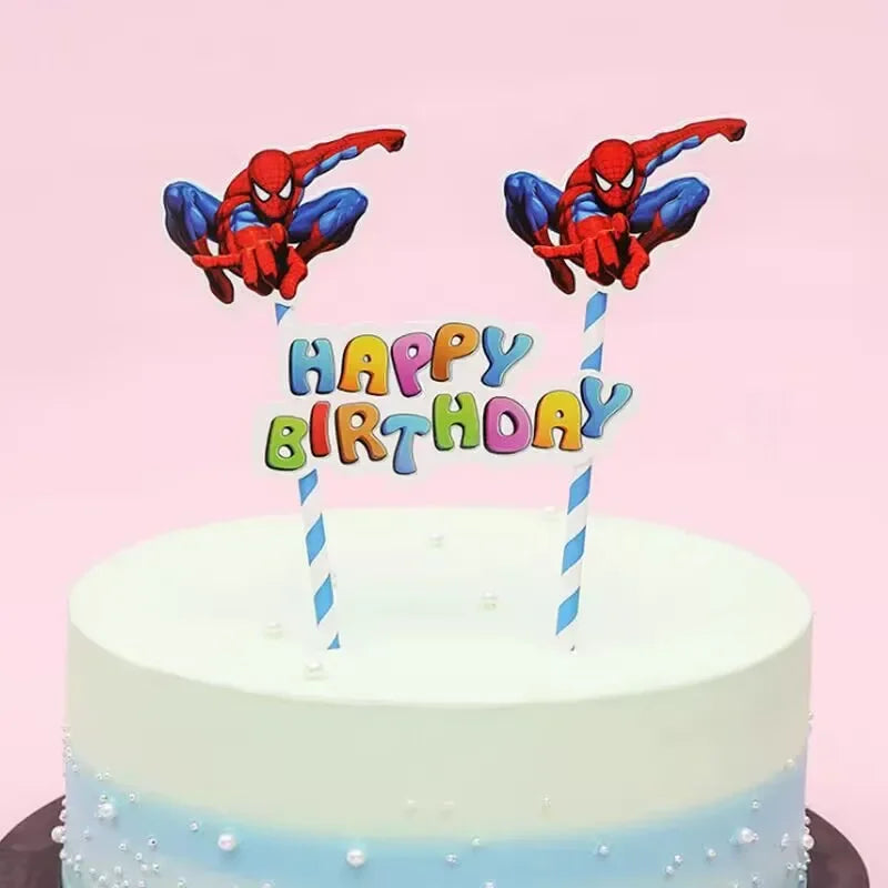bougies anniversaire super héros spiderman captain america batman hulk iron man decoration gâteau thème