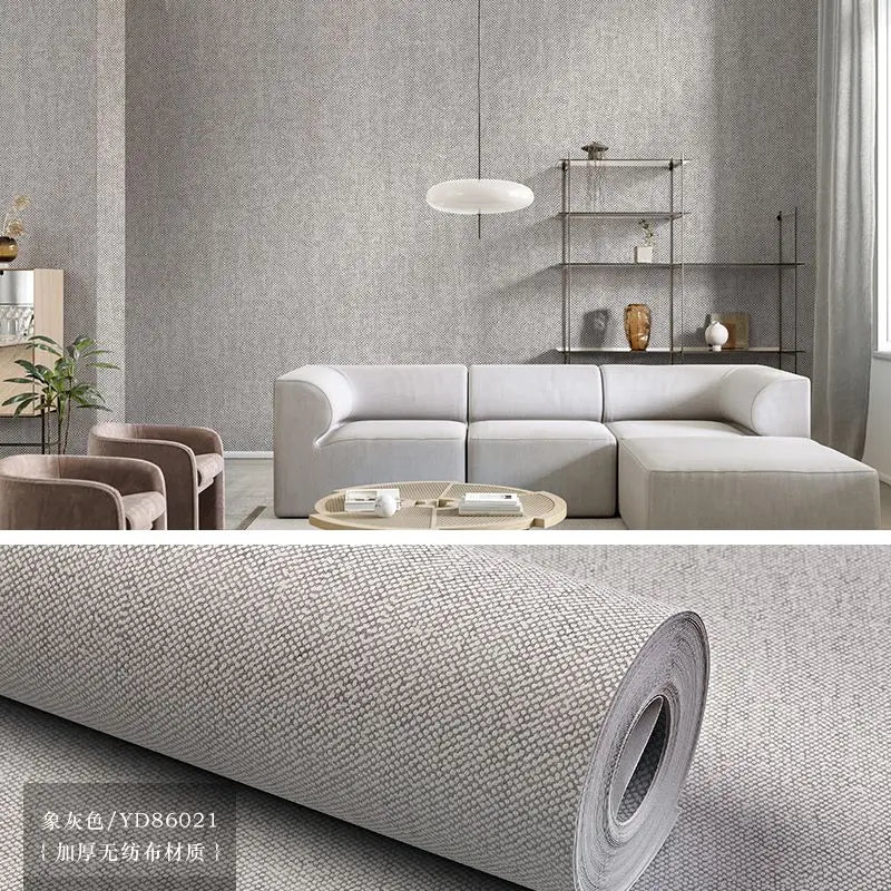 papier peint moderne minimaliste uni beige gris résistant humidité cuisine chambre salon