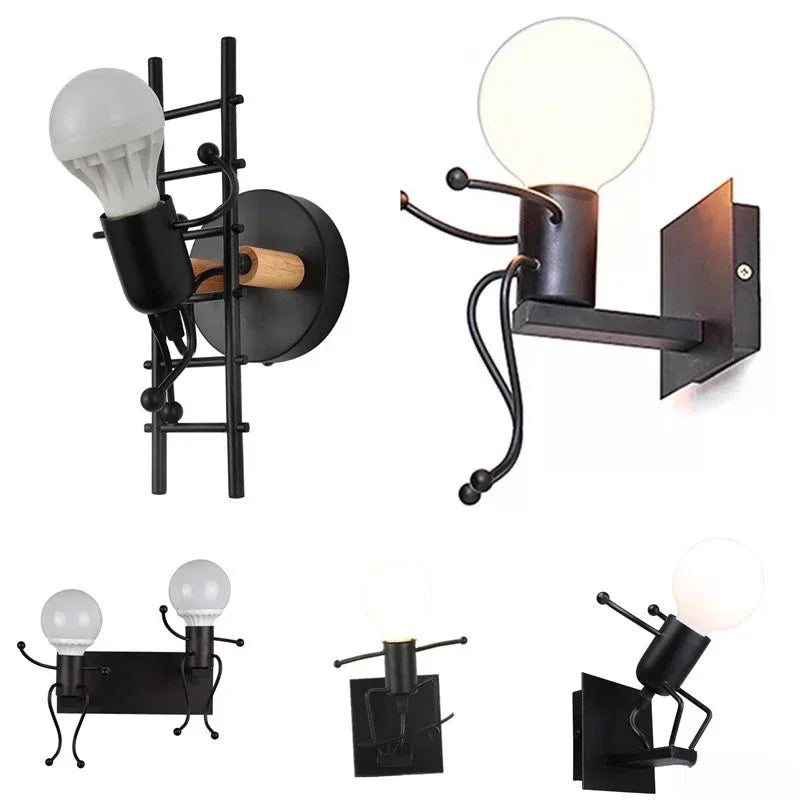 lampe murale industrielle sculpturale personnalisable noir bras articulé artistique ludique chambre salon entree