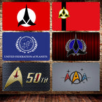 drapeau star trek logo moderne rouge blanc noir bleu doré vertmarine gris