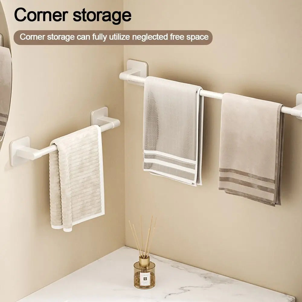 porte serviettes mural adhésif blanc texture tissu beige moderne salle bain 30cm 40cm