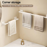 porte serviettes mural adhésif blanc texture tissu beige moderne salle bain 30cm 40cm