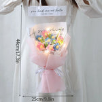 Bouquet fleurs artificielles crochetées orange bleu rose violet blanc moderne