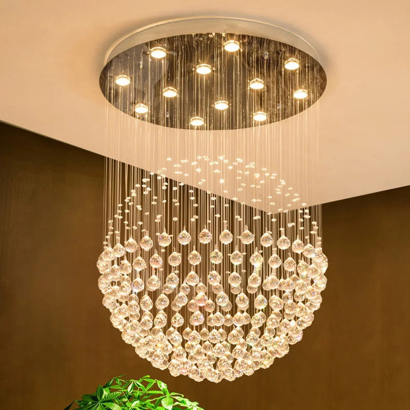 suspension lumineuse moderne cristal transparente 4000k 3000k 6000k