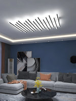 luminaire led moderne noir blanc minimaliste barreaux lisses opaques semi encastré
