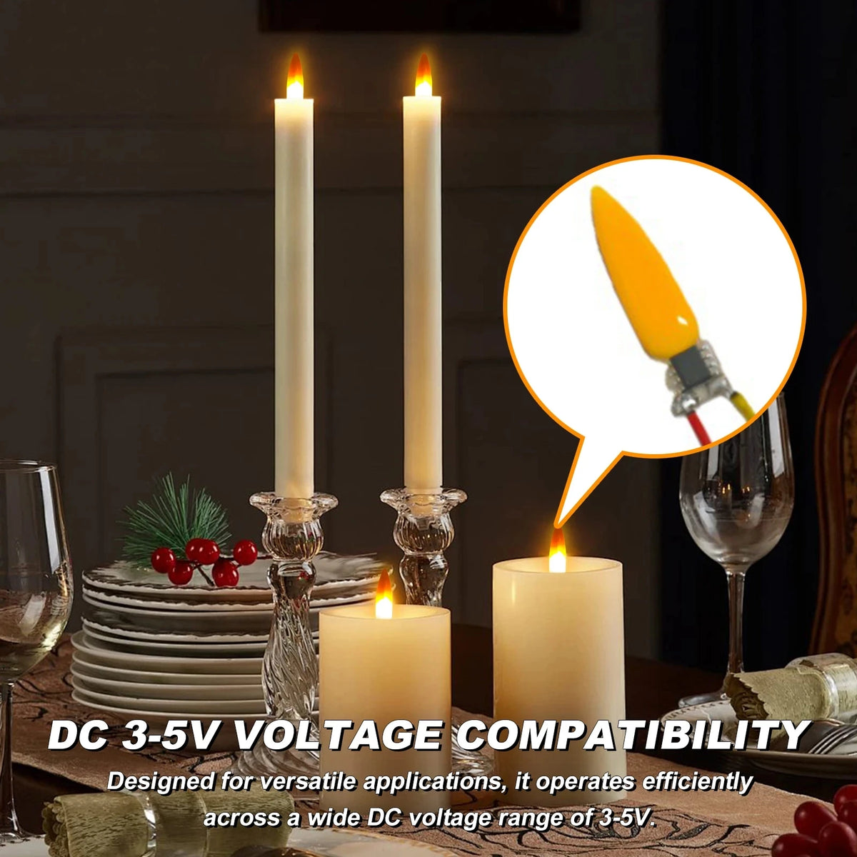 bougies led effets flamme vacillante modes decoration halloween noel blanc jaune moderne adhésif recharge