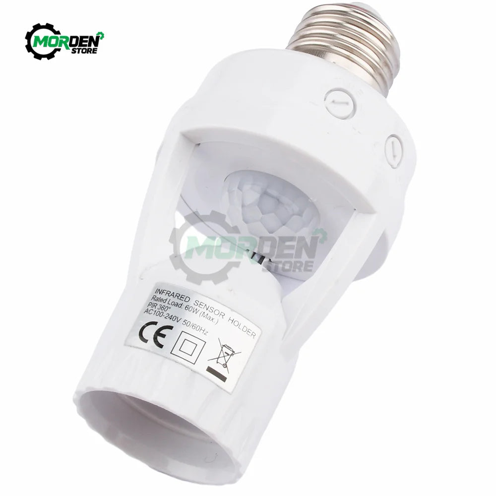 convertisseur led e27 pire capteur mouvement douille lampe moderne instruction blanc