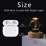 veilleuse boule cristal arbre étoiles transparente base bois câble usb decoration chambre moderne