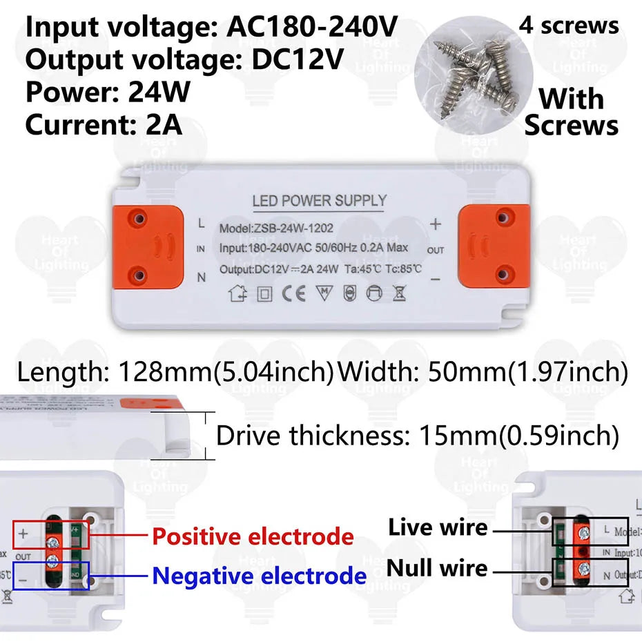 alimentation led ultra fine 12v 24v 12w 120w blanc vis moderne