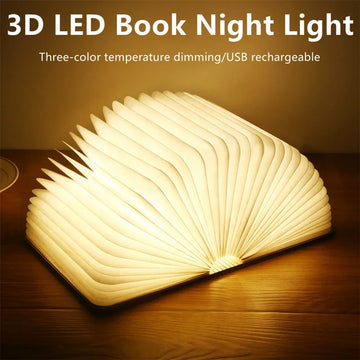 lampe table livre forme blanc pliées pages moderne recharge usb notice