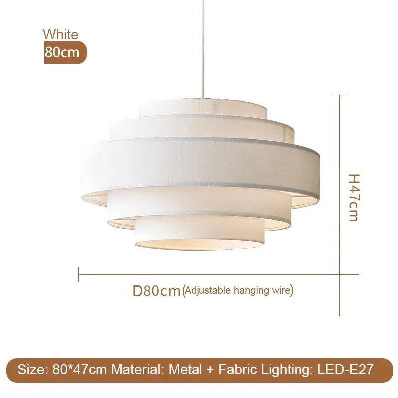 Suspension lumineuse tissu blanc contemporain 2000 82000lm 90 260V chambre salon