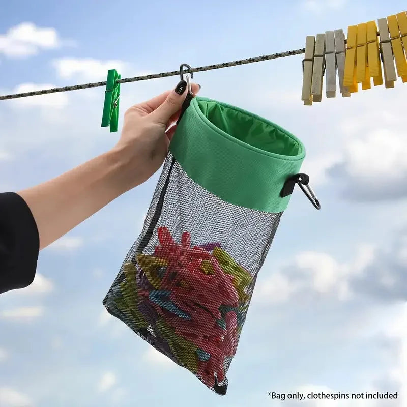 sac rangement épingles linge oxford polyester réutilisable moderne pratique vert violet gris
