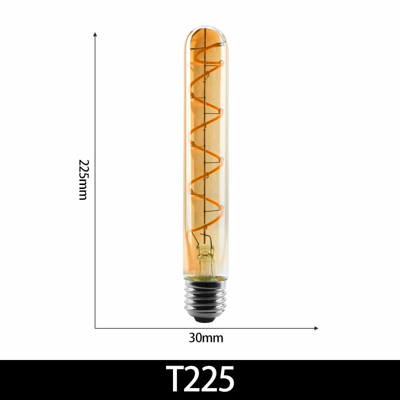 ampoules filament spirale dorée retro or noir opalescent e27 2200k 22w 20000h