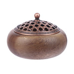 cendrier bois marron ajouré traditionnel décoration intérieure thé prière yoga aromathérapie