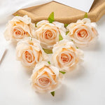 fleurs artificielles roses soie feuilles vertes décoration mariage fête maison scrapbooking