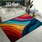 tapis multicolore rayures ondulées moderne 50cm 80cm polyester polypropylène chambre salon extérieur