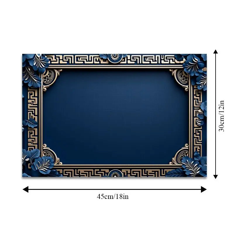 tapis table bleu doré motif floral classique élégants maison fête hiver printemps été automne