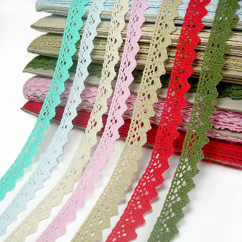 ruban dentelle coton brodé motif floral bordure ondulée décoration mariage couture artisanat diy