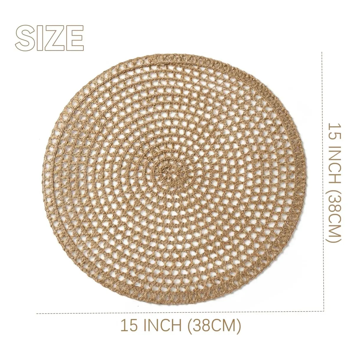 serviettes table rustiques lin beige clair motif géométrique naturel 38cm