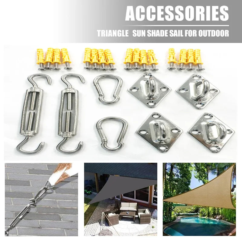 accessoires voile argent turnbuckles snap hooks pad eyes industriels robustes jardin