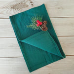 lot serviettes coton texture lin broderie rustique broches ruban jute