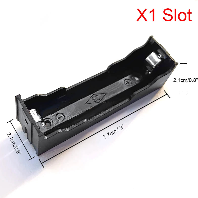 boîte stockage batterie 18650 slots noir mat pratique bricolage conteneur piles