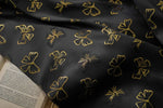 tissu polyester rose clair papillons doré noir moderne élégant coudre bricolage respectueux environnement Jacquard