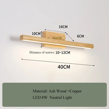lampe murale moderne miroir bois texturé or chambre entrée minimaliste éclairage quotidien