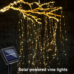 guirlande lumineuse solaire 300 led jaune doré extérieur festif autoinstallation étanche