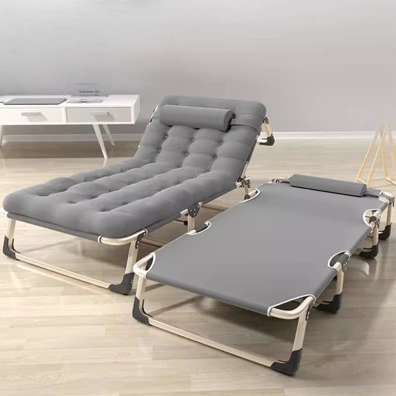 lit pliant gris moderne coussin tête poignées oxford cloth pliable autonomeextérieur camping sieste