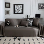 housse canapé moderne simili cuir noir protection imperméable salon grande taille