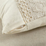 taie d'oreiller patchwork rayures beige rustique fermeture glissière 45x45cm polyester sans rembourrage