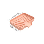 support savon silicone auto drainant moderne gris vert rayures ondulées brosse dents savon bouteille