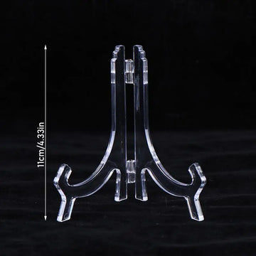 présentoir pliable transparent support assiettes clips moderne rangement domestique transparent sans motif plastique