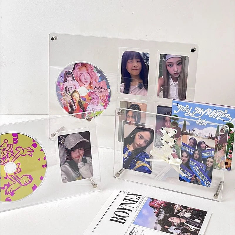 cadre photo transparent moderne clips accessoire photocard cd postales