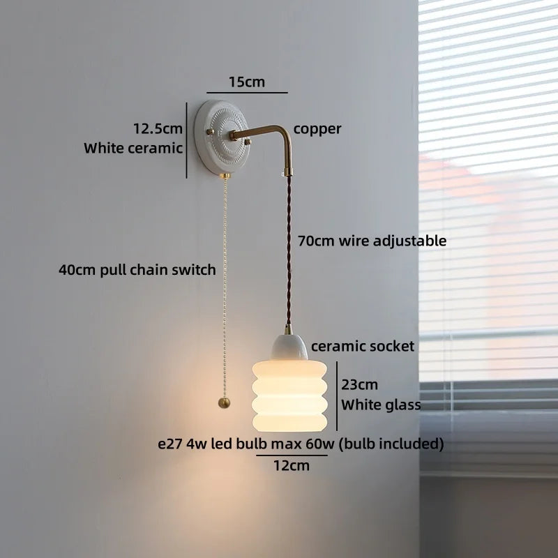 lampe murale fleurs bleues blanc doré LED classique vis fixation 4W max 60W