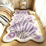 tapis pastoral rose fleurs blanches classique floral salon chambre nordique polyeste
