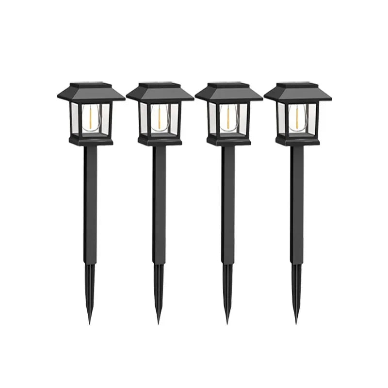 lampes solaires led modernes noires transparentes allées chemins jardins étanches 12 pack