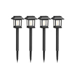 lampes solaires led modernes noires transparentes allées chemins jardins étanches 12 pack