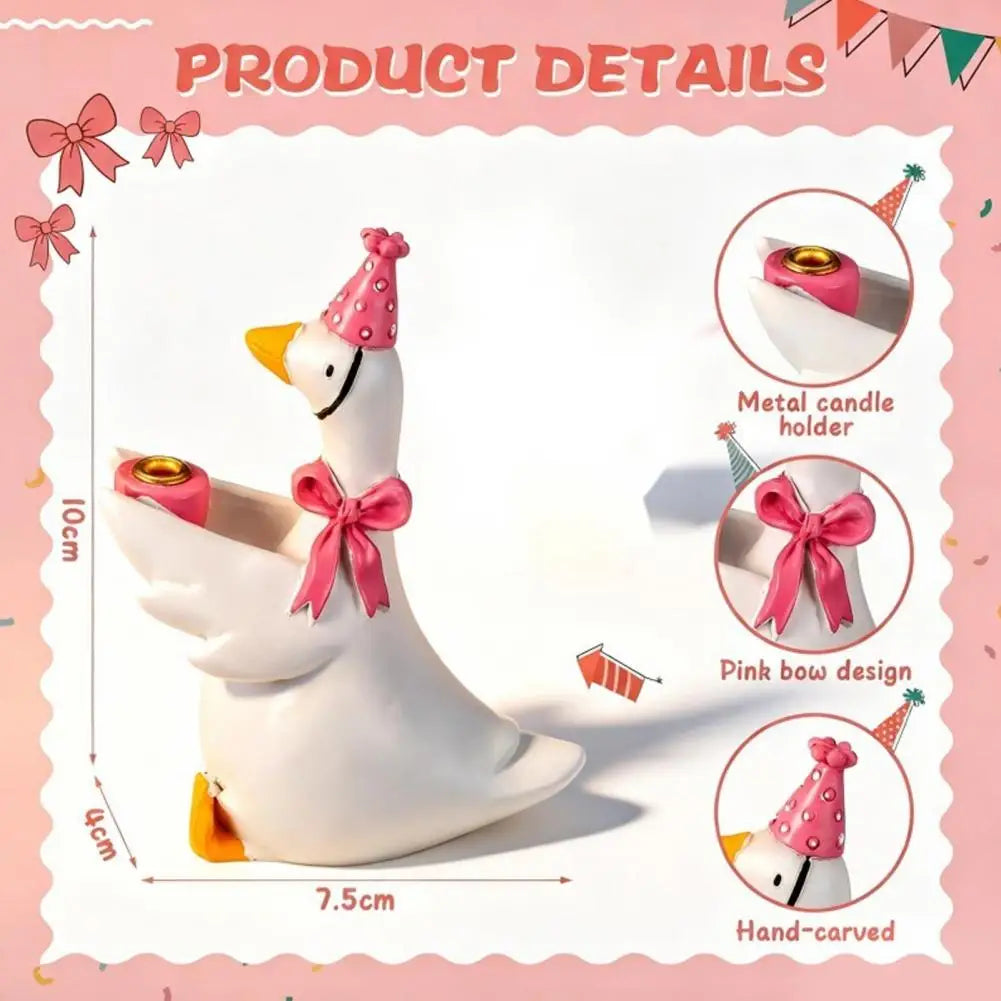 support bougie canard blanc rose jaune détails sculptés texture mat décoratif artisanal bougie ruban