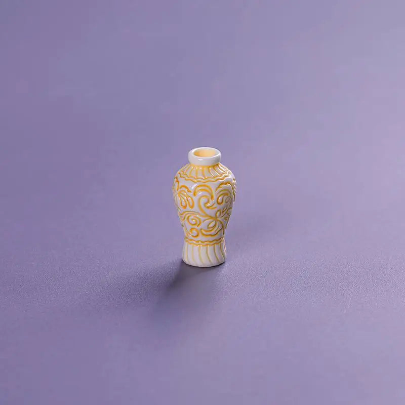 vases résine motifs floraux blanc vert rouge bleu