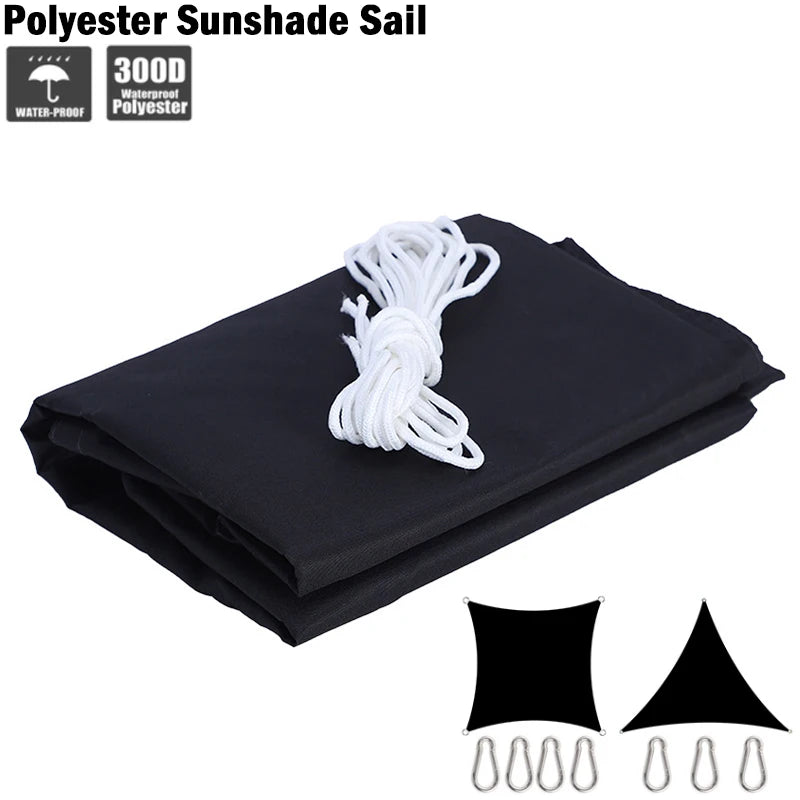 Voile d'ombrage rectangulaire 5x4 noire sur terrasse