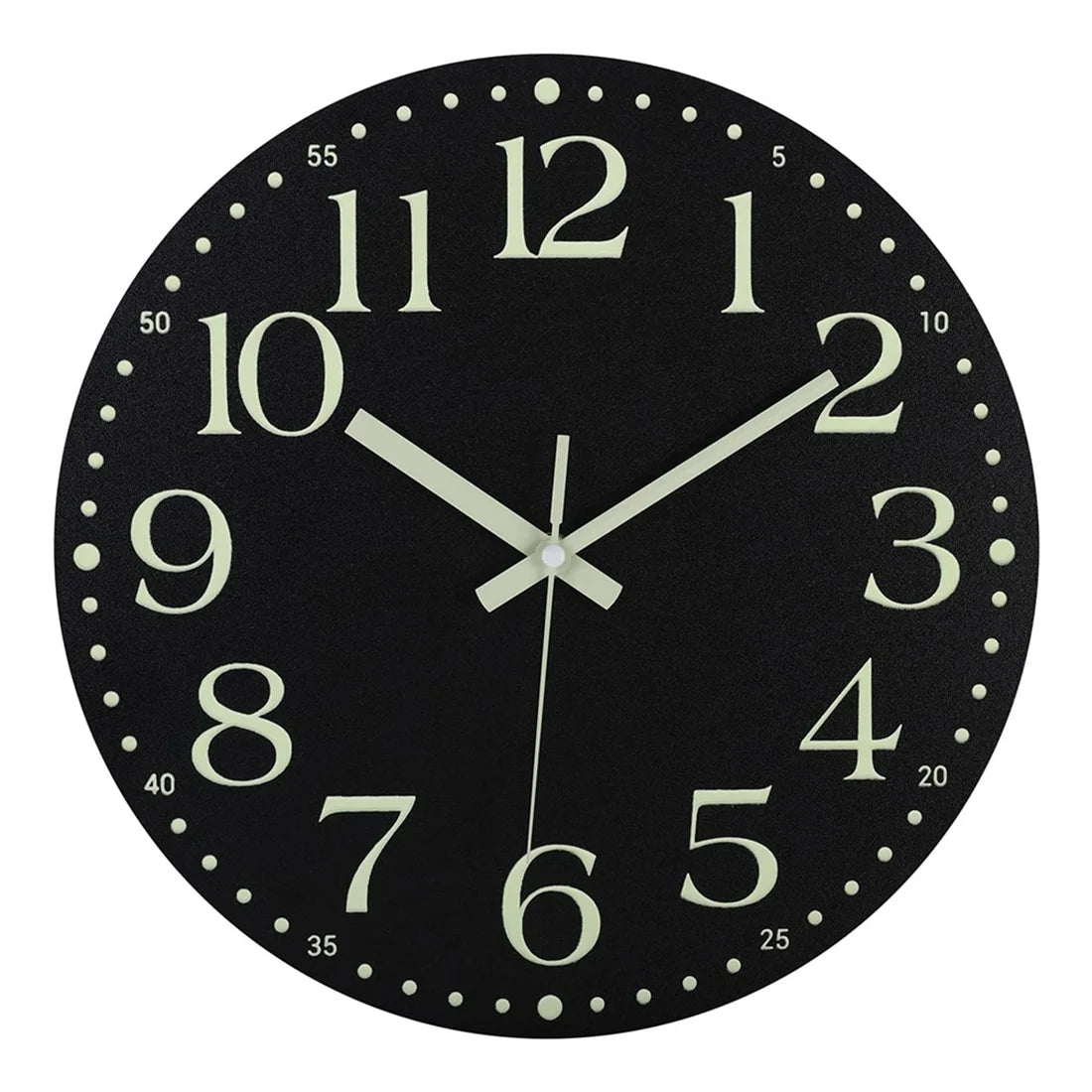 horloge murale noire numérique minimaliste fixée éclairée sans tic tac