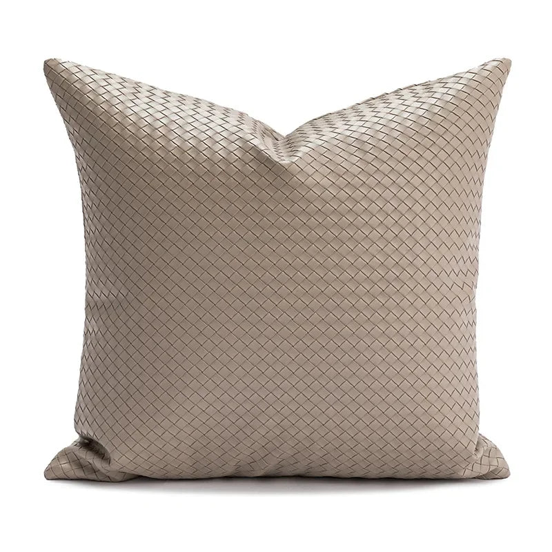coussin patchwork marron carré moderne 45x45cm amovible lavable decoration maison
