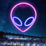 lampe néon vert violet alien moderne crochet usb batterie chambre entrée étude salle bain